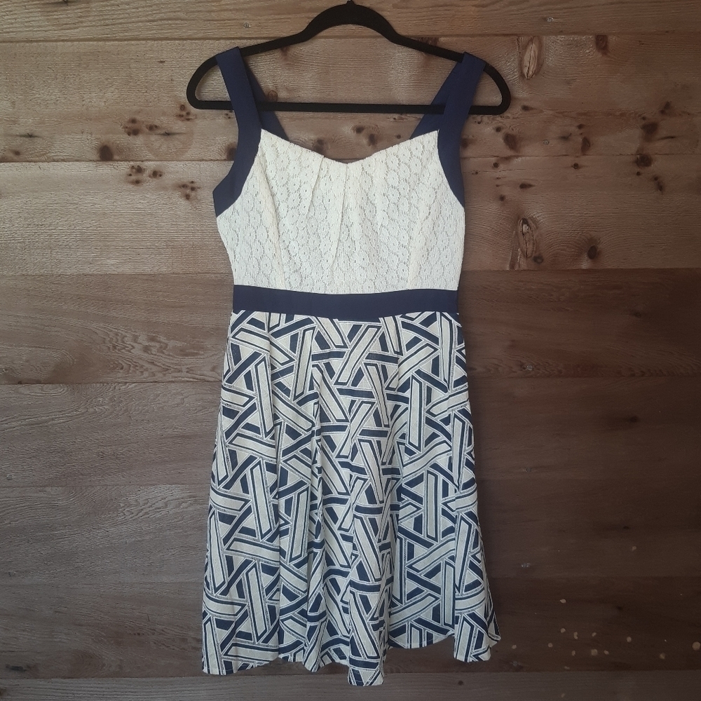 Ryu Navy and Off White Dress NWT Small
